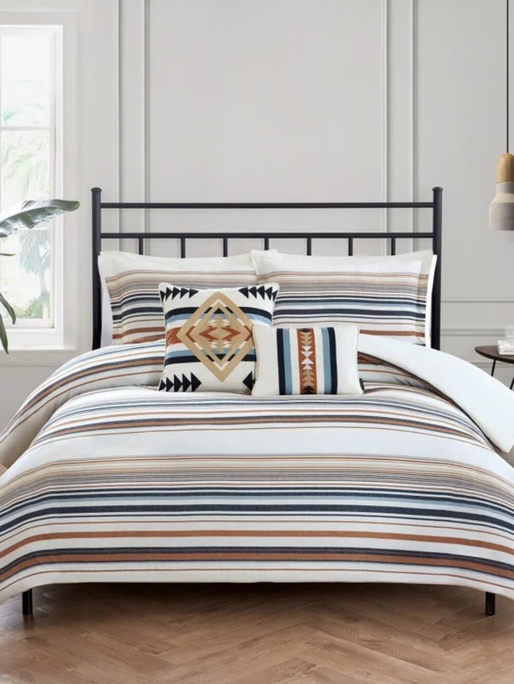 Pendleton Comforter / Two Pillow Shams Savanna Striped Set Full/Queen